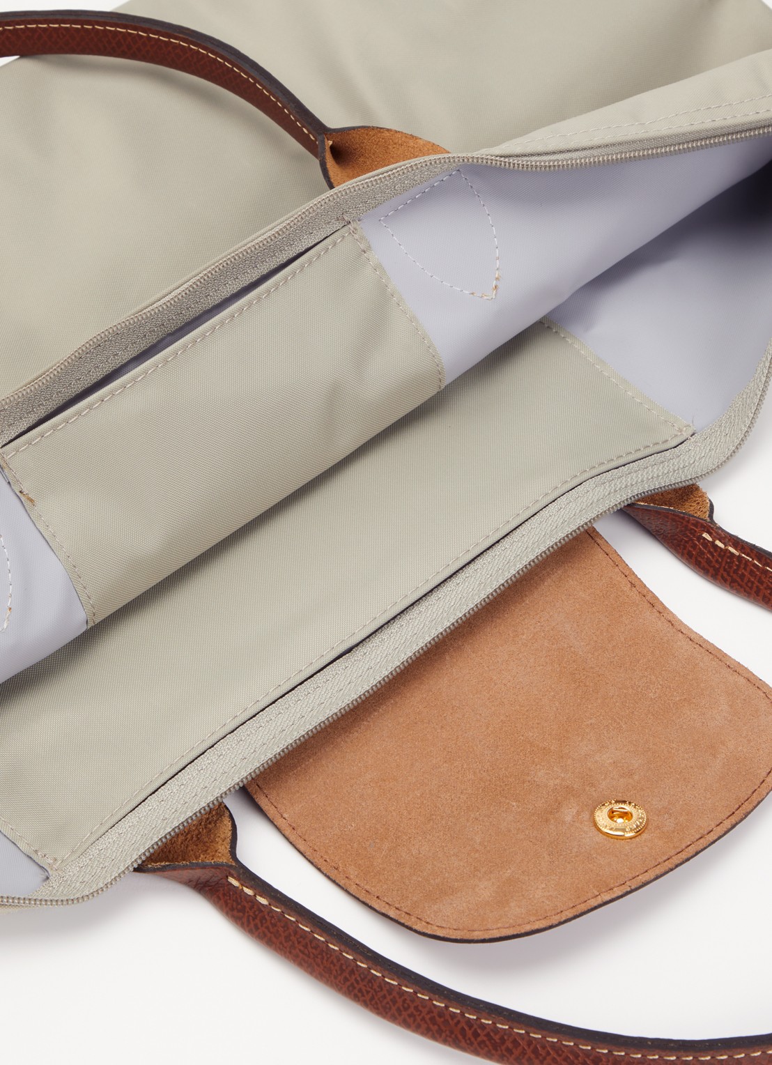 Longchamp Le Pliage Original handtas L met leren details - detail 2 taupe