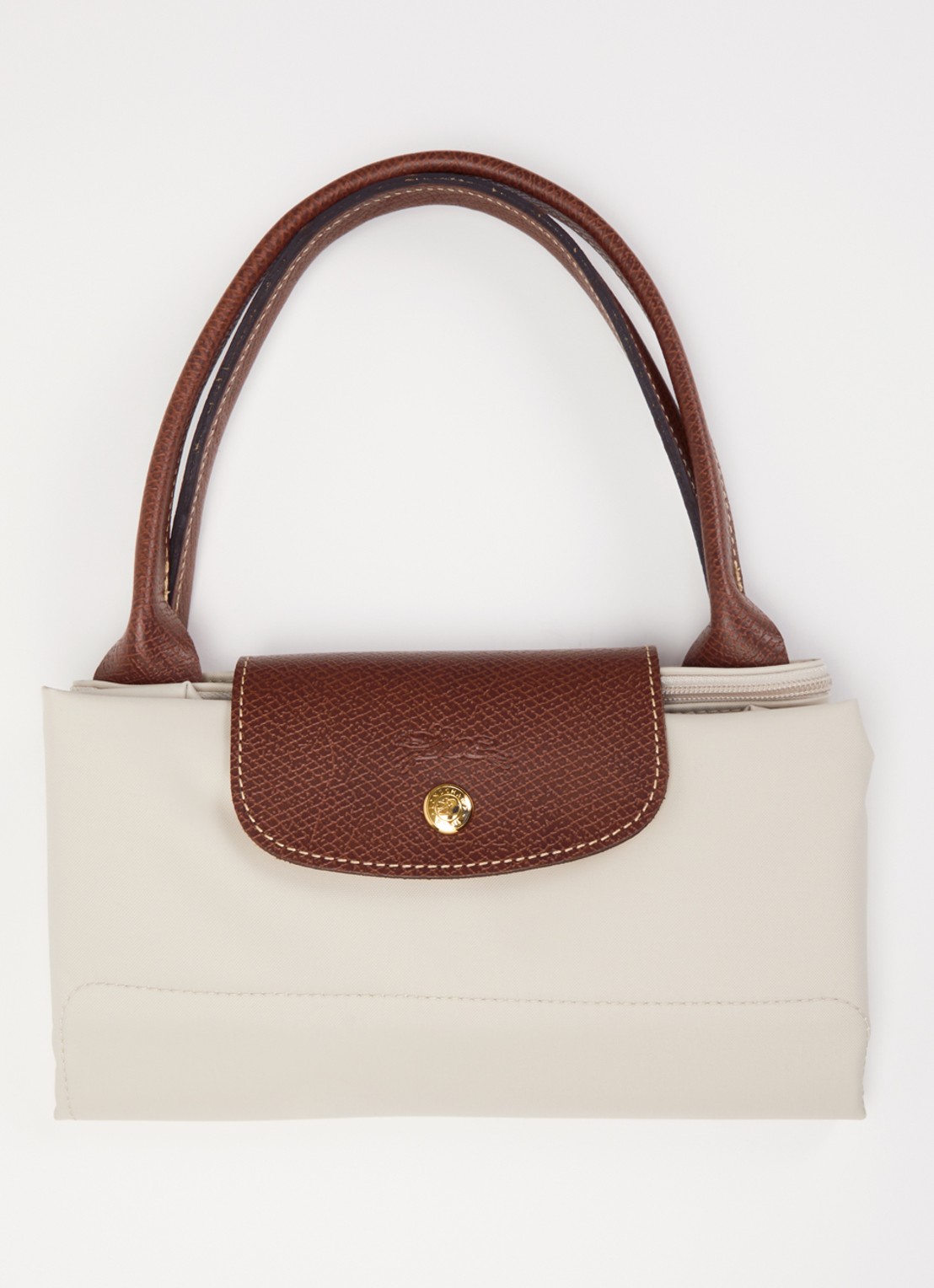 Longchamp Le Pliage Original handtas L met leren details - detail 3 ivoor