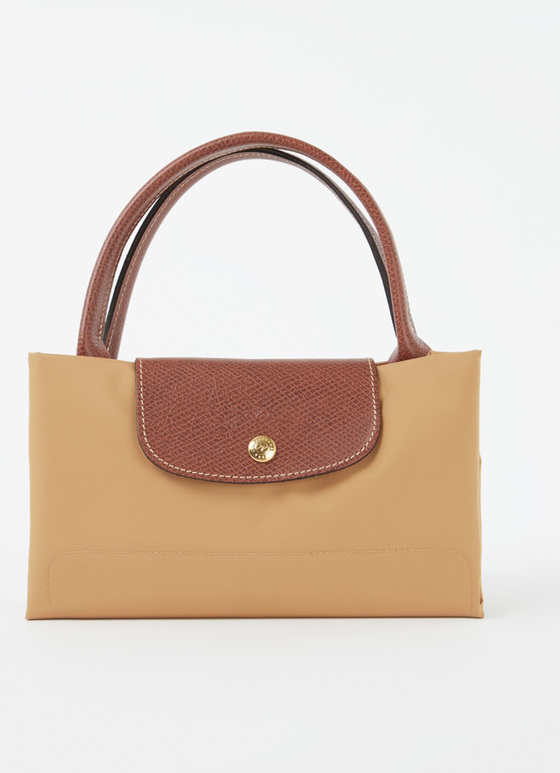 Longchamp Le Pliage Original handtas M met leren details - detail 6 camel