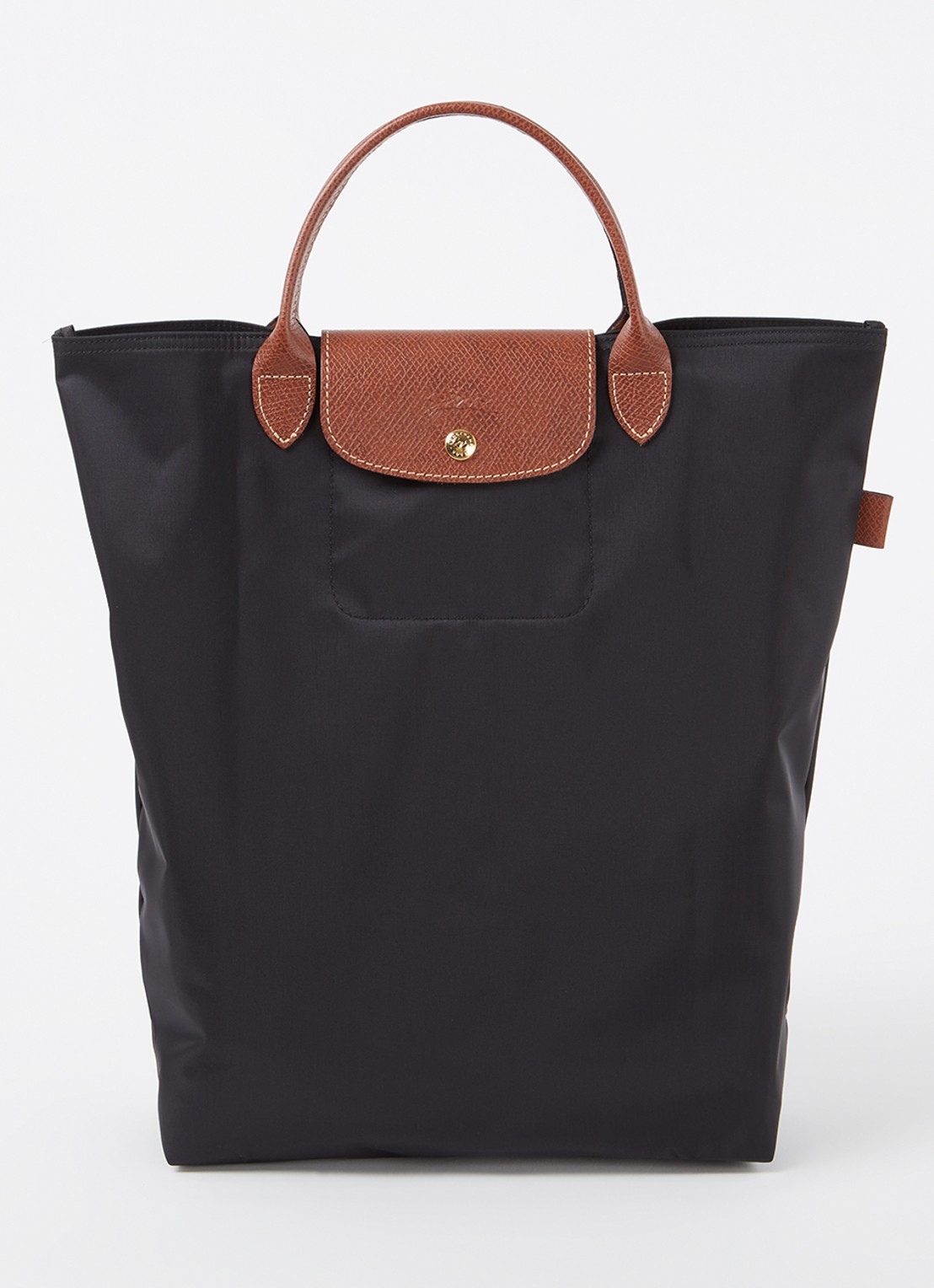 Longchamp Le Pliage Original handtas M met leren details - voorkant 4 zwart