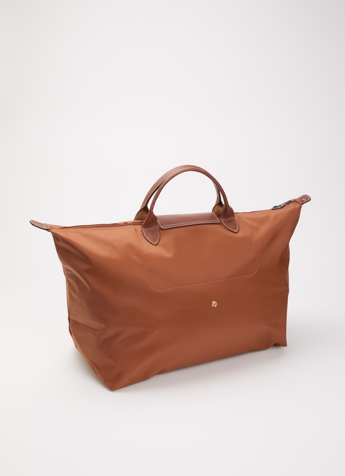 Longchamp Le Pliage Original reistas L met leren details - achterkant cognac