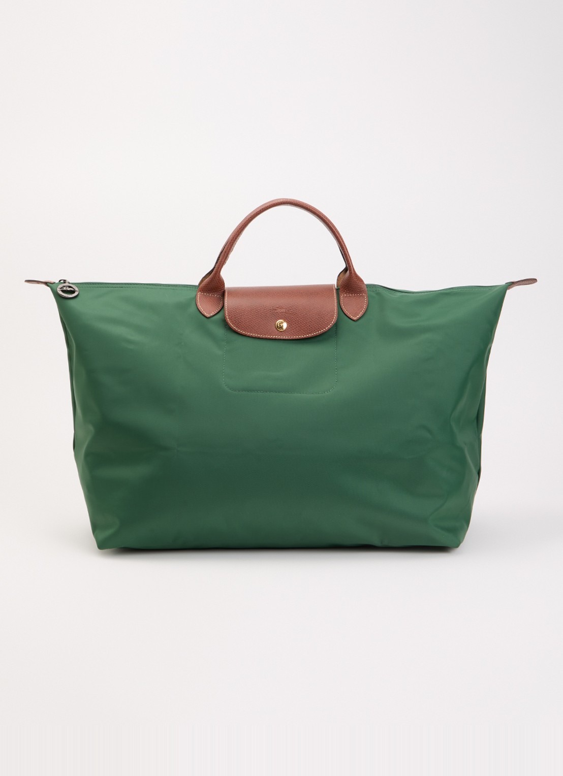 Longchamp Le Pliage Original reistas L met leren details - voorkant groen