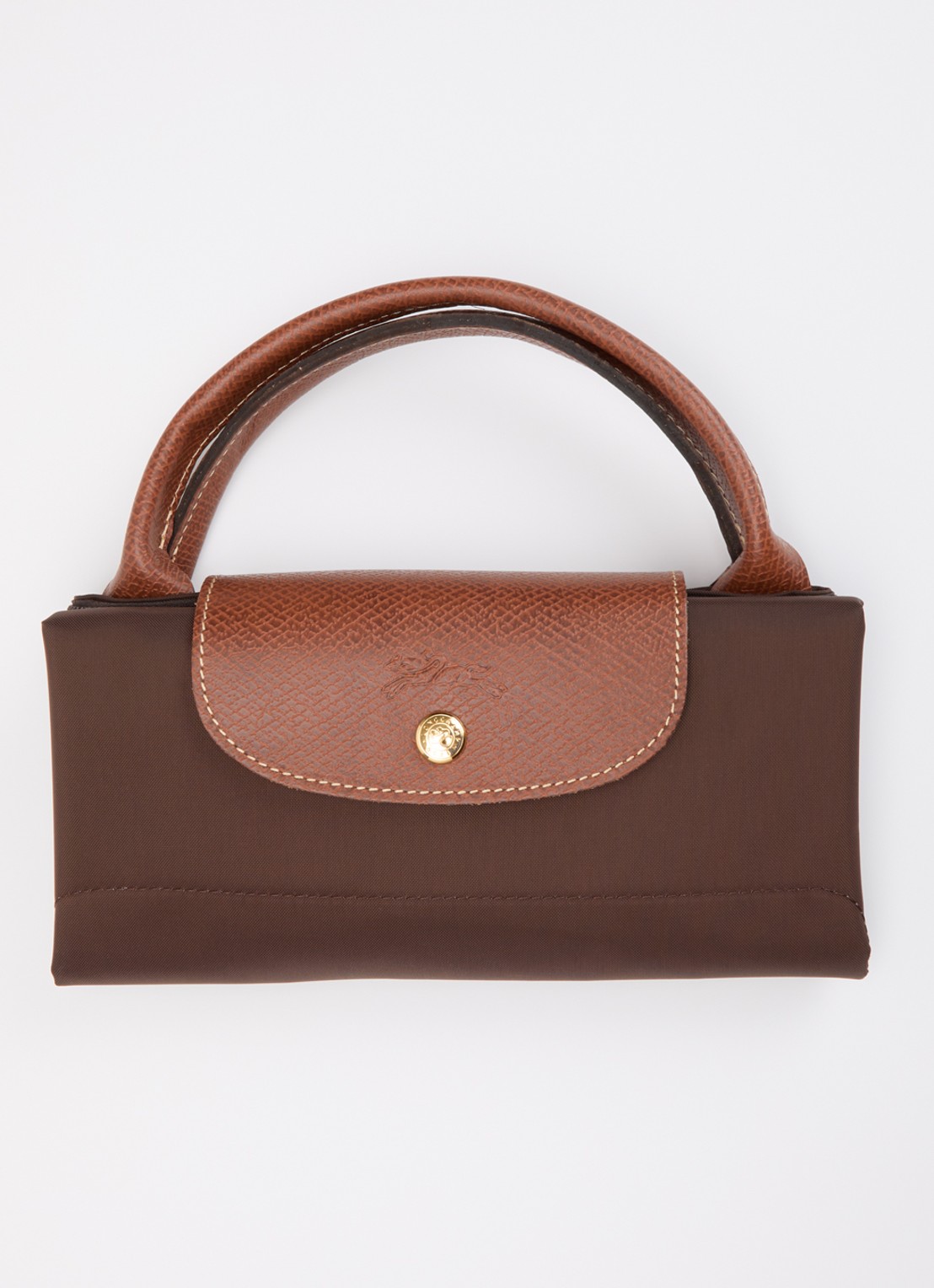 Longchamp Le Pliage Original reistas L met leren details - detail 4 chocoladebruin