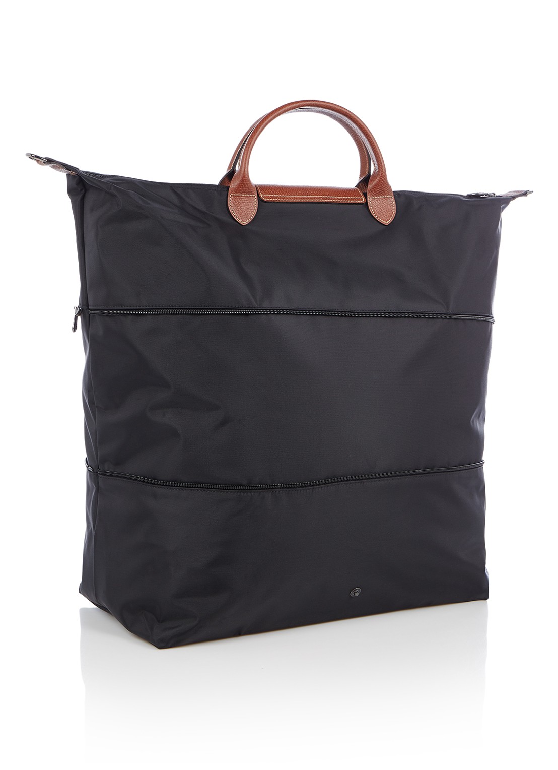 Longchamp Le Pliage Original reistas vergrootbaar met leren details - detail zwart