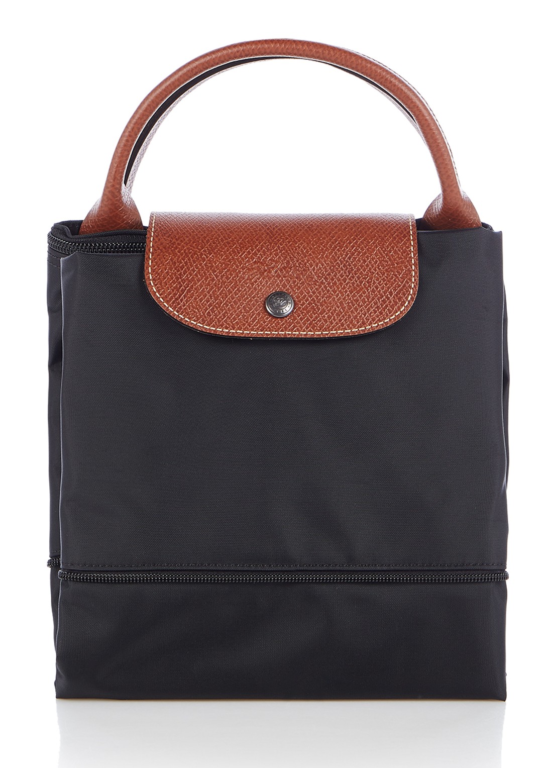 Longchamp Le Pliage Original reistas vergrootbaar met leren details - detail 3 zwart
