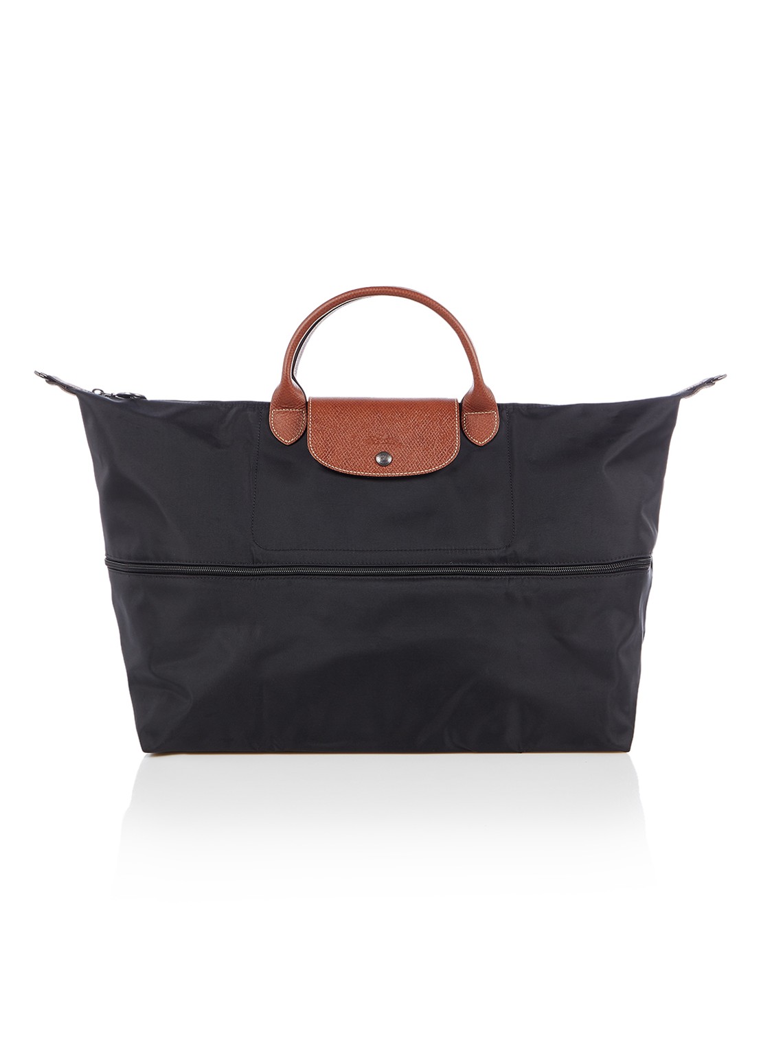 Longchamp Le Pliage Original reistas vergrootbaar met leren details - detail 4 zwart