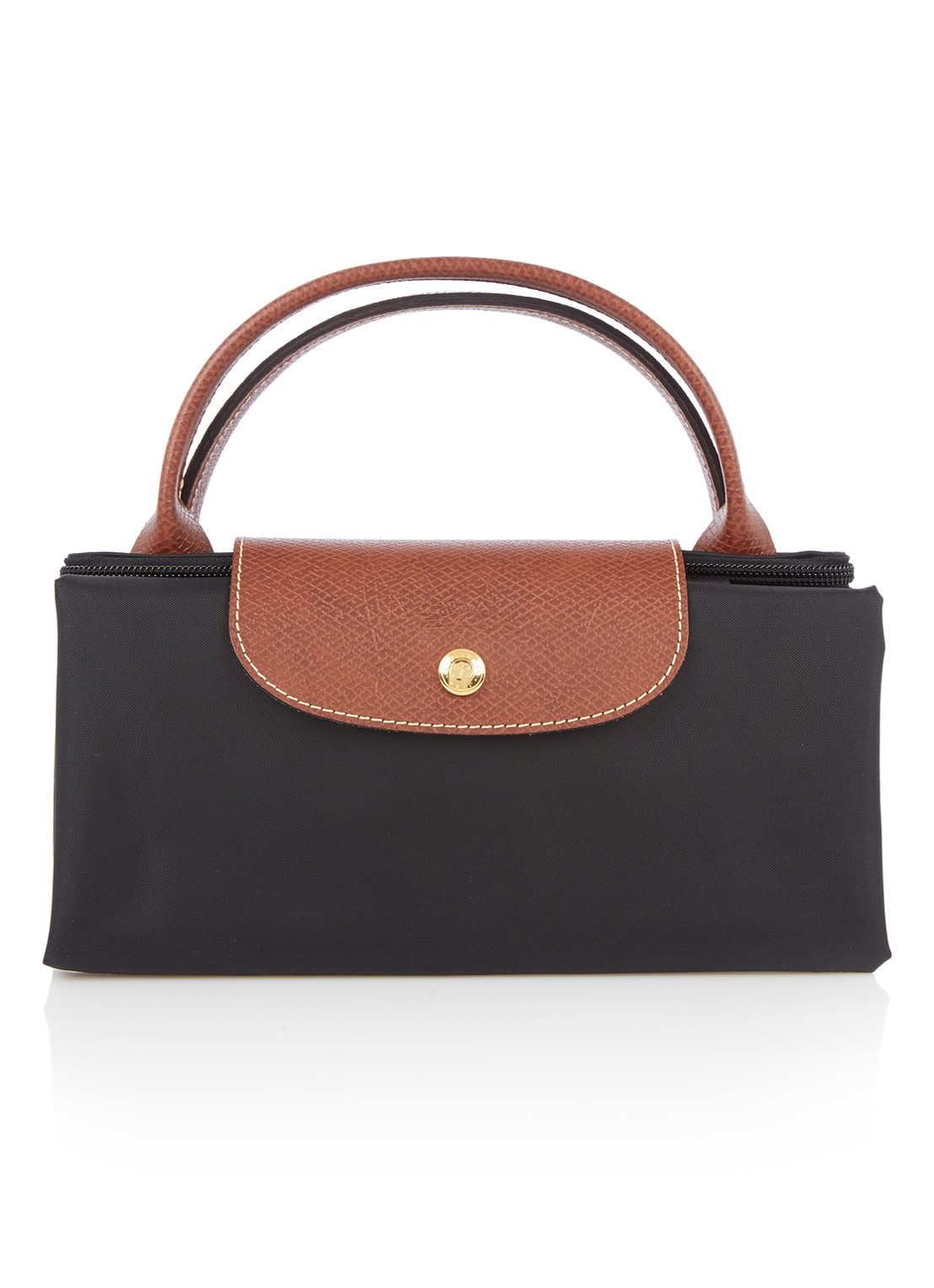 Longchamp Le Pliage Original reistas XL met leren details - detail 5 zwart