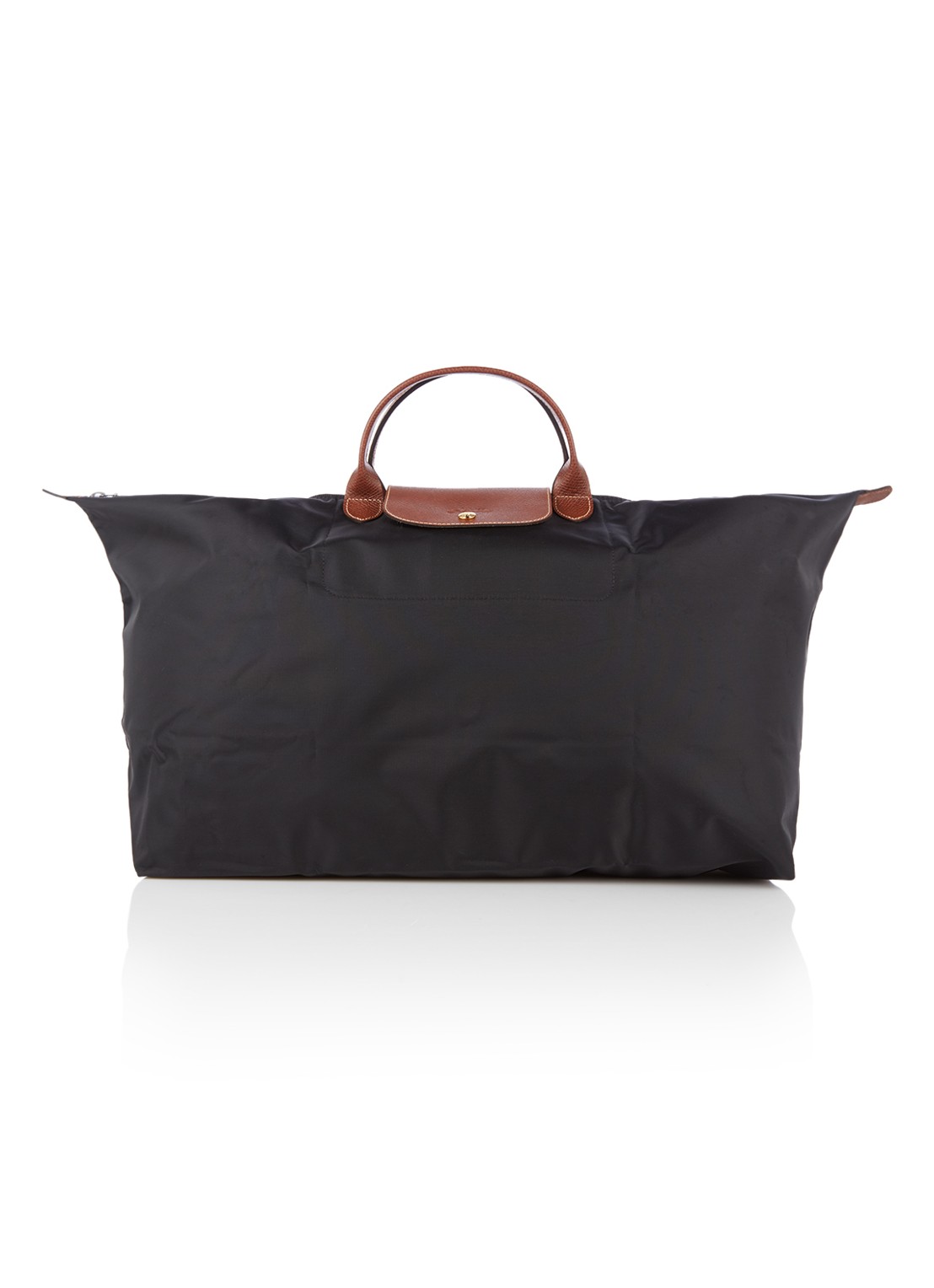 Longchamp Le Pliage Original reistas XL met leren details - voorkant zwart