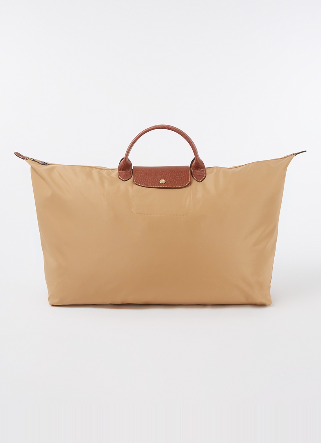 Longchamp Le Pliage Original reistas XL met leren details - voorkant 5 camel