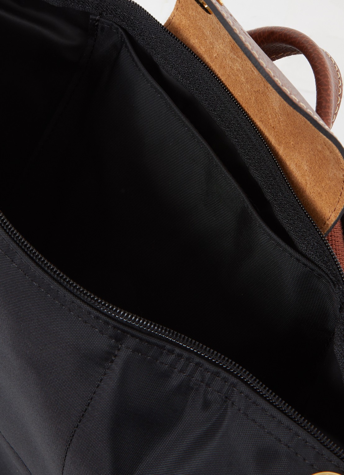 Longchamp Le Pliage Original rugzak M met leren details - detail 2 zwart