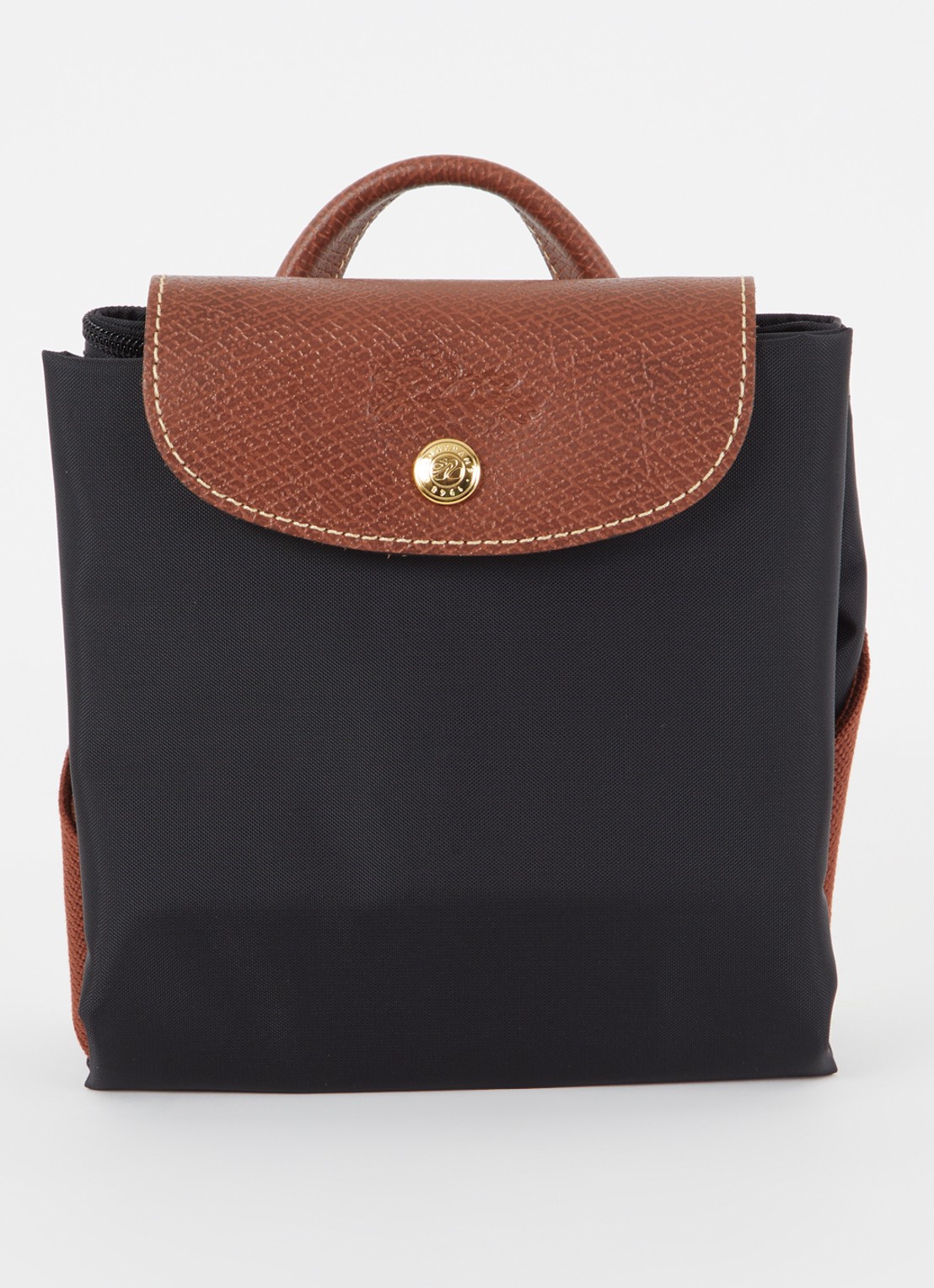 Longchamp Le Pliage Original rugzak M met leren details - detail 3 zwart