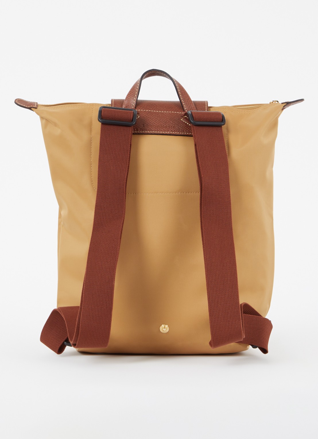 Longchamp Le Pliage Original rugzak M met leren details - achterkant 5 camel