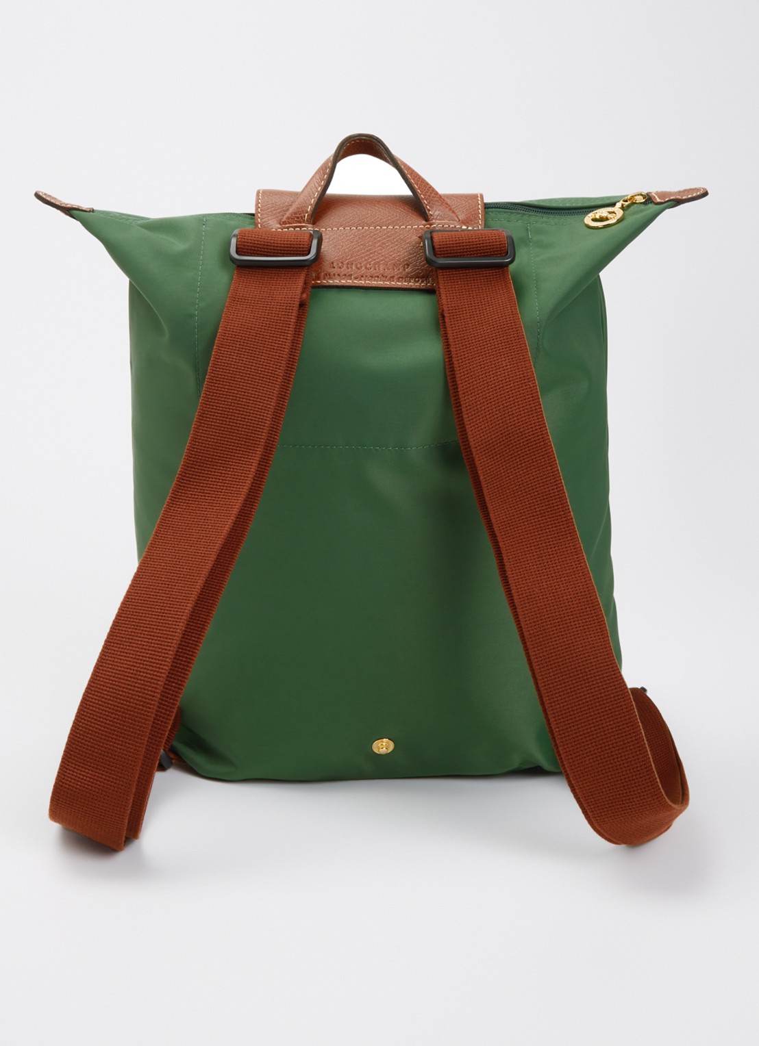 Longchamp Le Pliage Original rugzak M met leren details - achterkant 6 groen