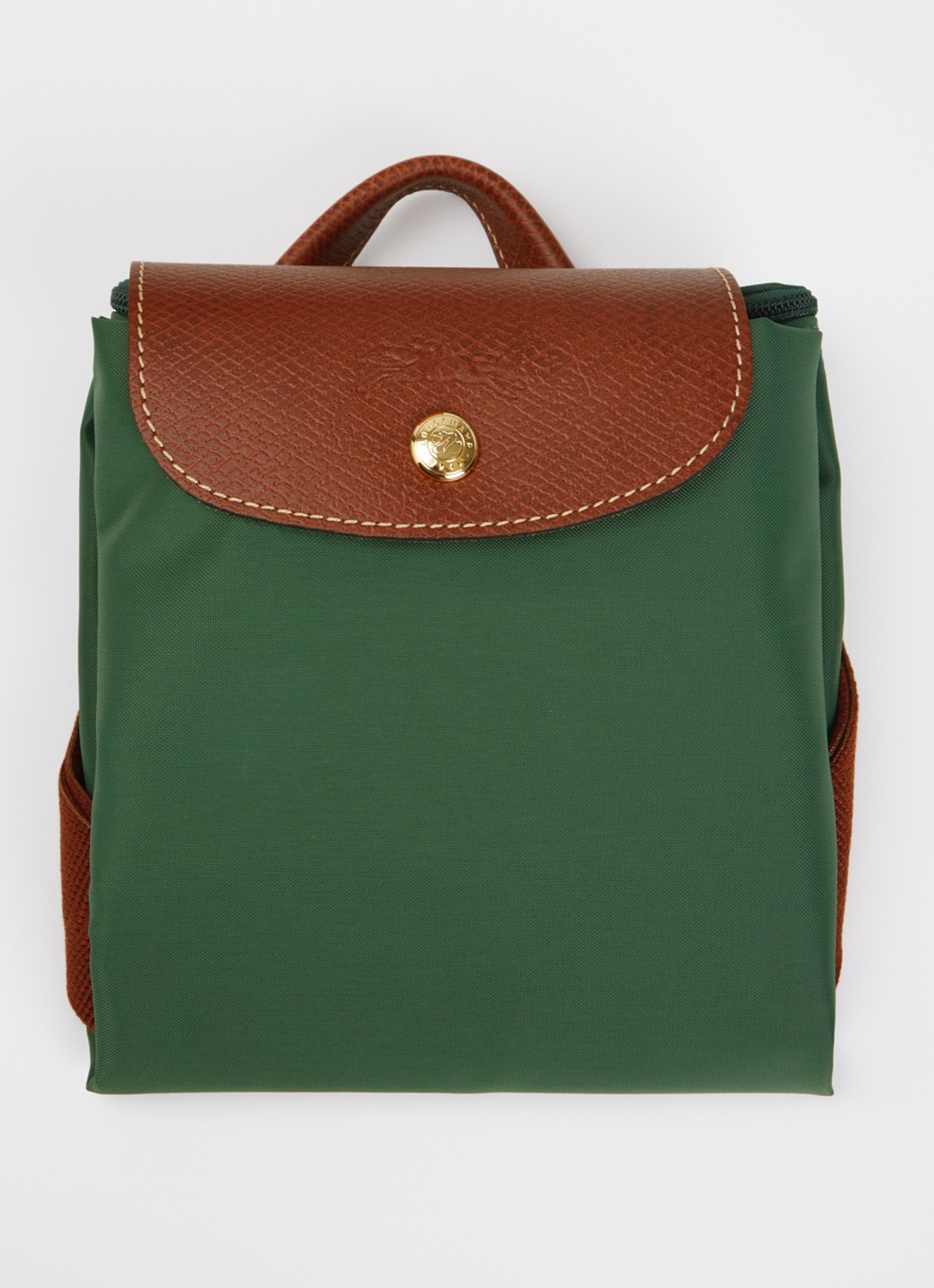 Longchamp Le Pliage Original rugzak M met leren details - detail 4 groen