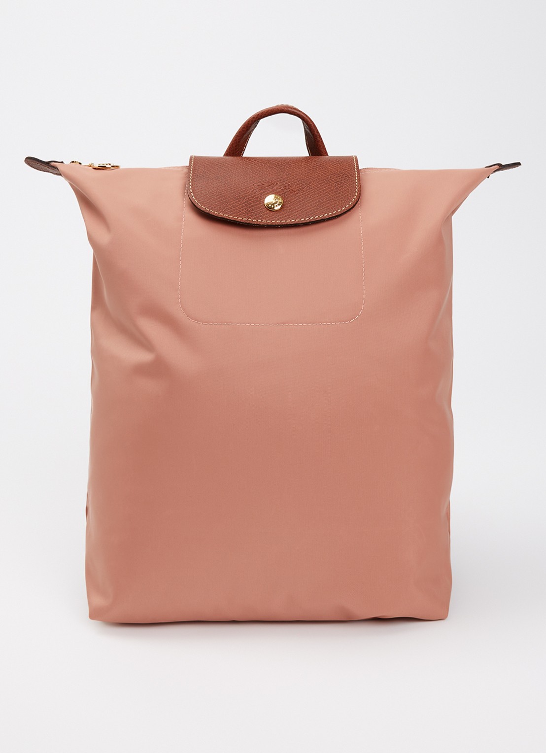 Longchamp Le Pliage Original rugzak M met leren details - voorkant oudroze