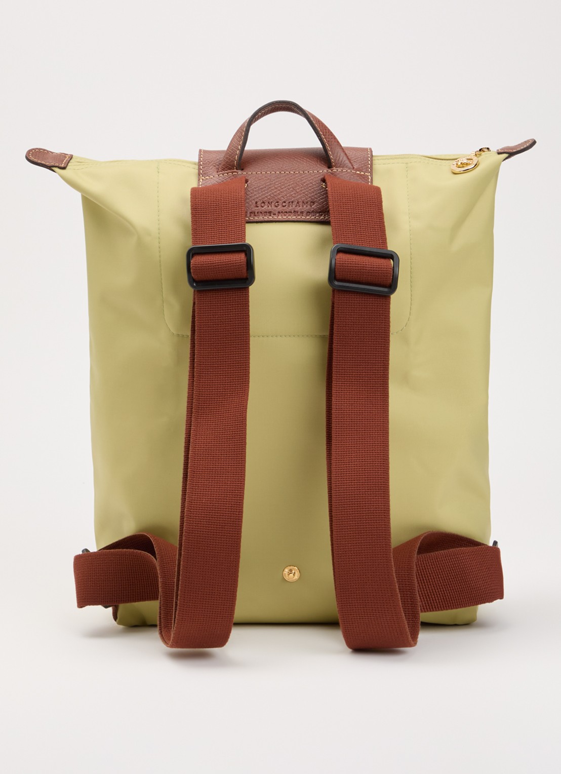 Longchamp Le Pliage Original rugzak M met leren details - achterkant 5 pistachio