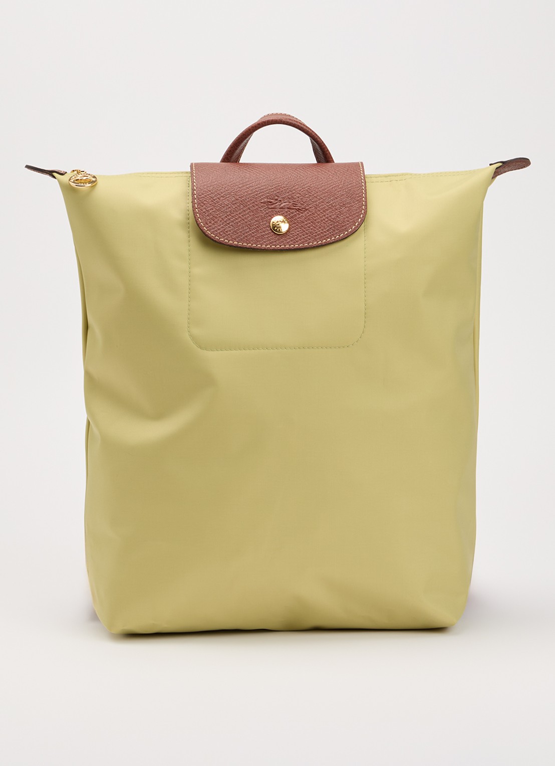 Longchamp Le Pliage Original rugzak M met leren details - voorkant 3 pistachio