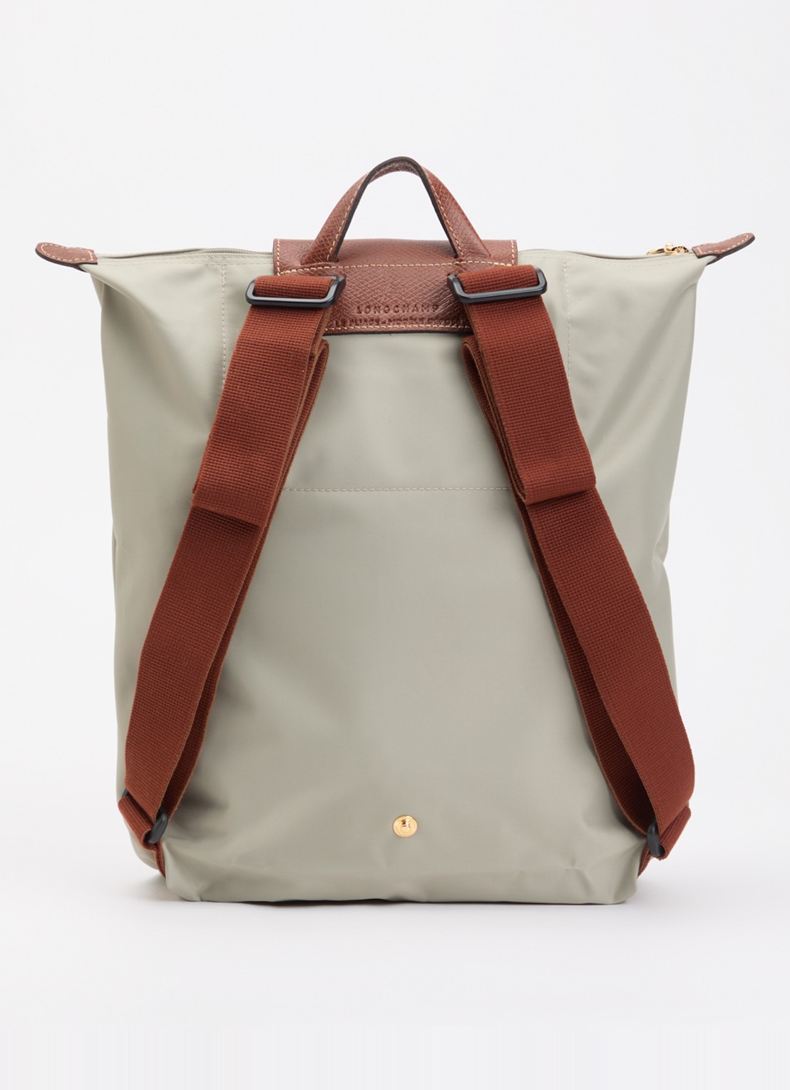 Longchamp Le Pliage Original rugzak M met leren details - achterkant 3 grijs
