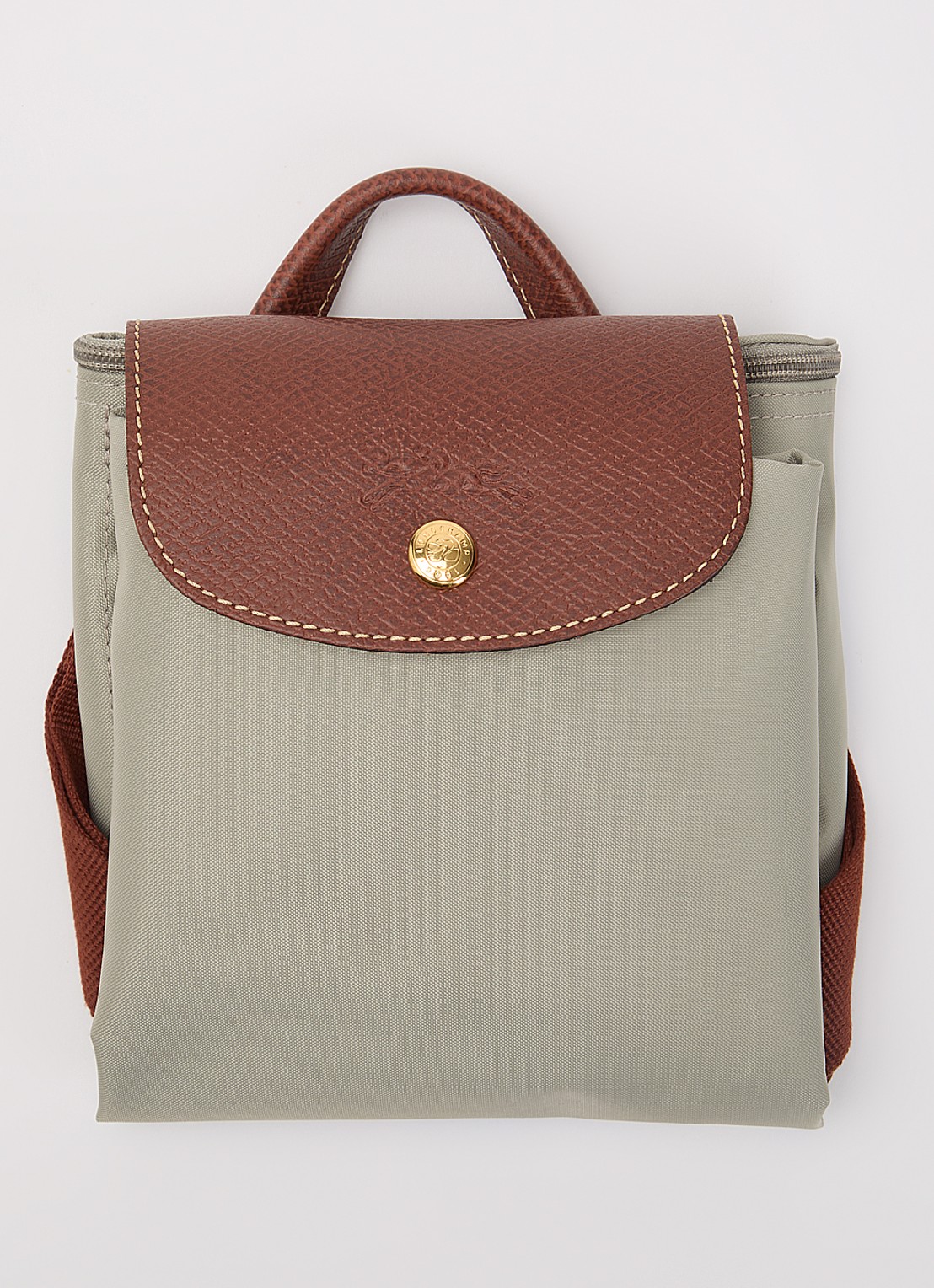 Longchamp Le Pliage Original rugzak M met leren details - detail 5 grijs