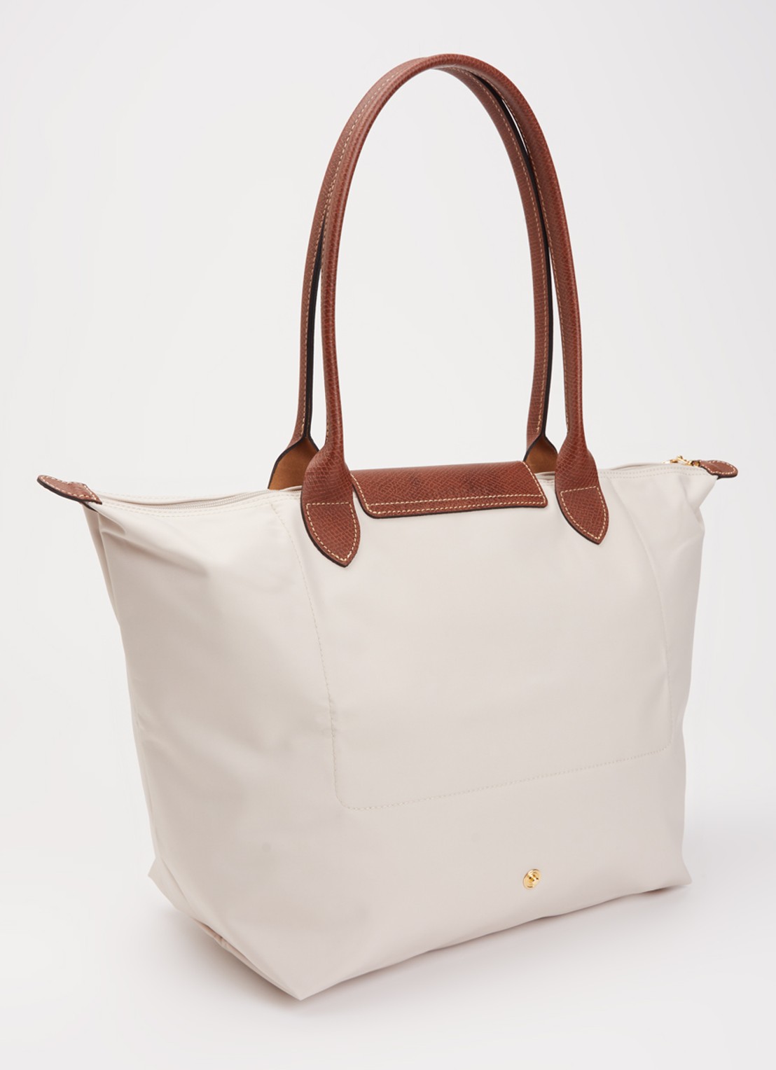 Longchamp Le Pliage Original schoudertas L met leren details - achterkant 3 creme