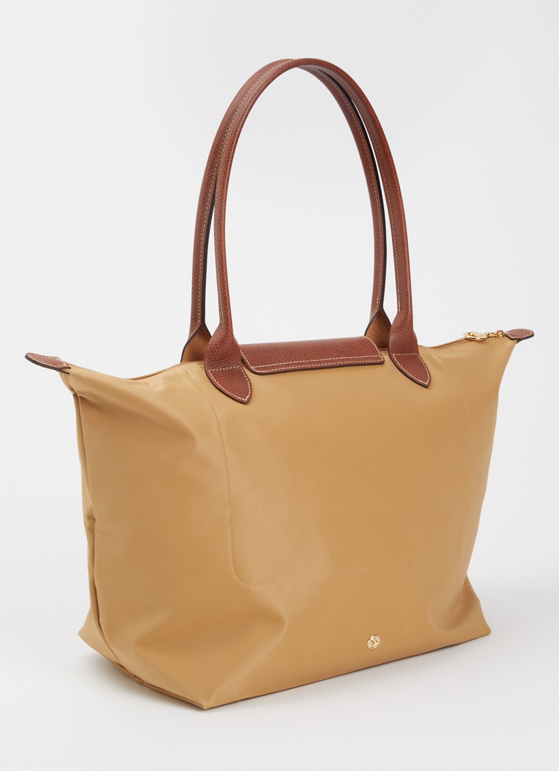 Longchamp Le Pliage Original schoudertas L met leren details - achterkant 7 camel