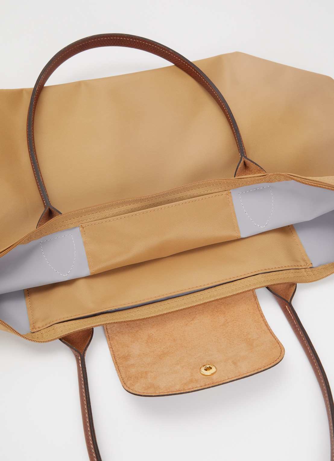 Longchamp Le Pliage Original schoudertas L met leren details - detail 3 camel