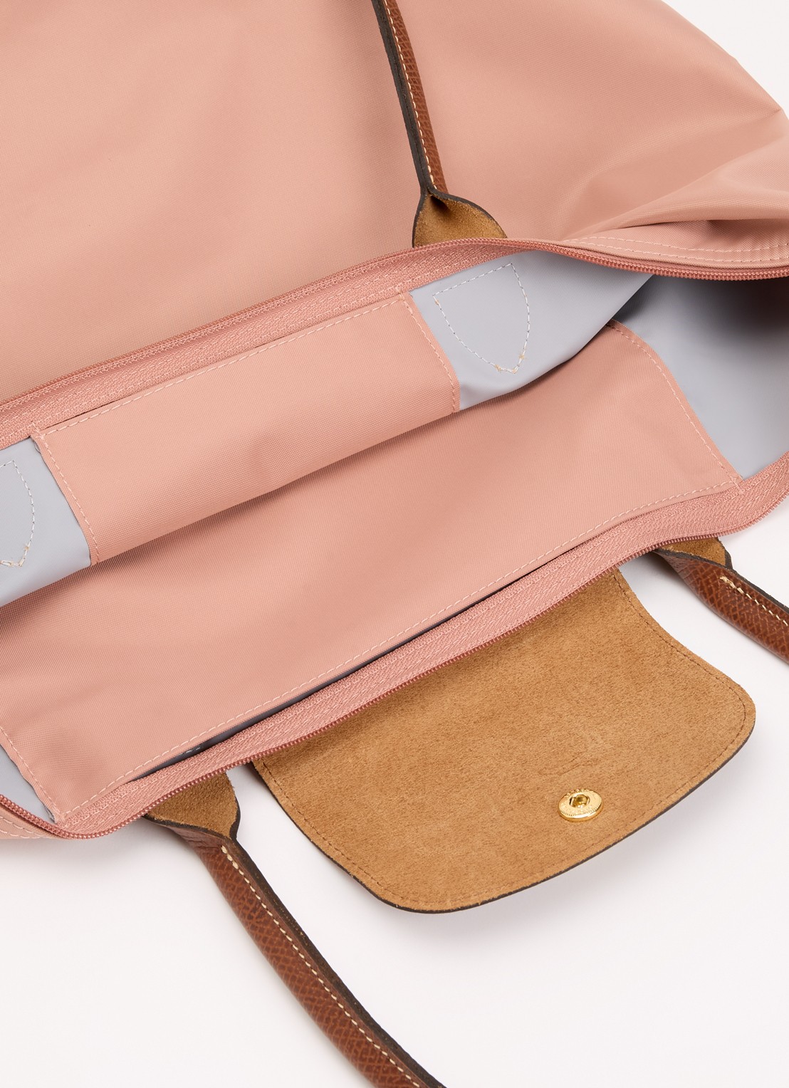 Longchamp Le Pliage Original schoudertas L met leren details - detail 4 oudroze