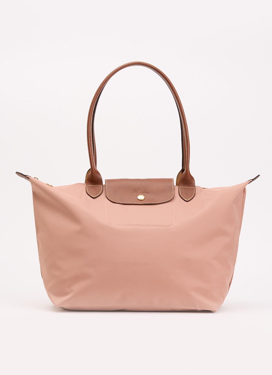Longchamp Le Pliage Original schoudertas L met leren details - voorkant oudroze
