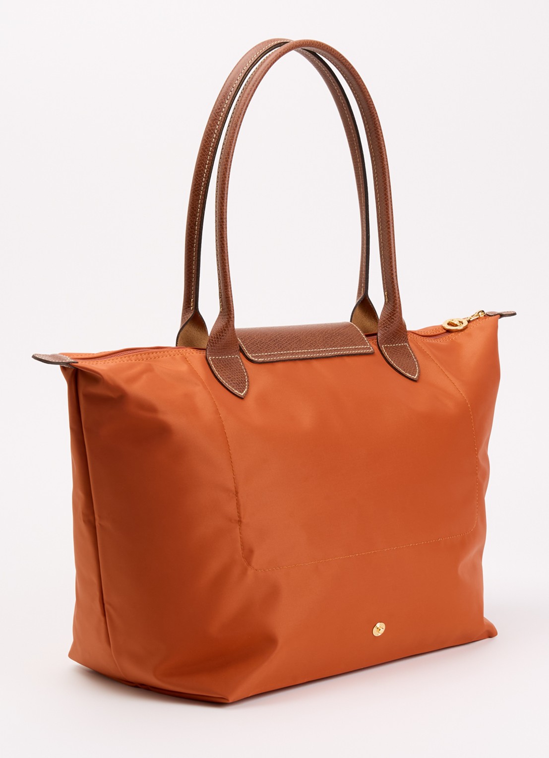 Longchamp Le Pliage Original schoudertas L met leren details - achterkant 3 oranjebruin