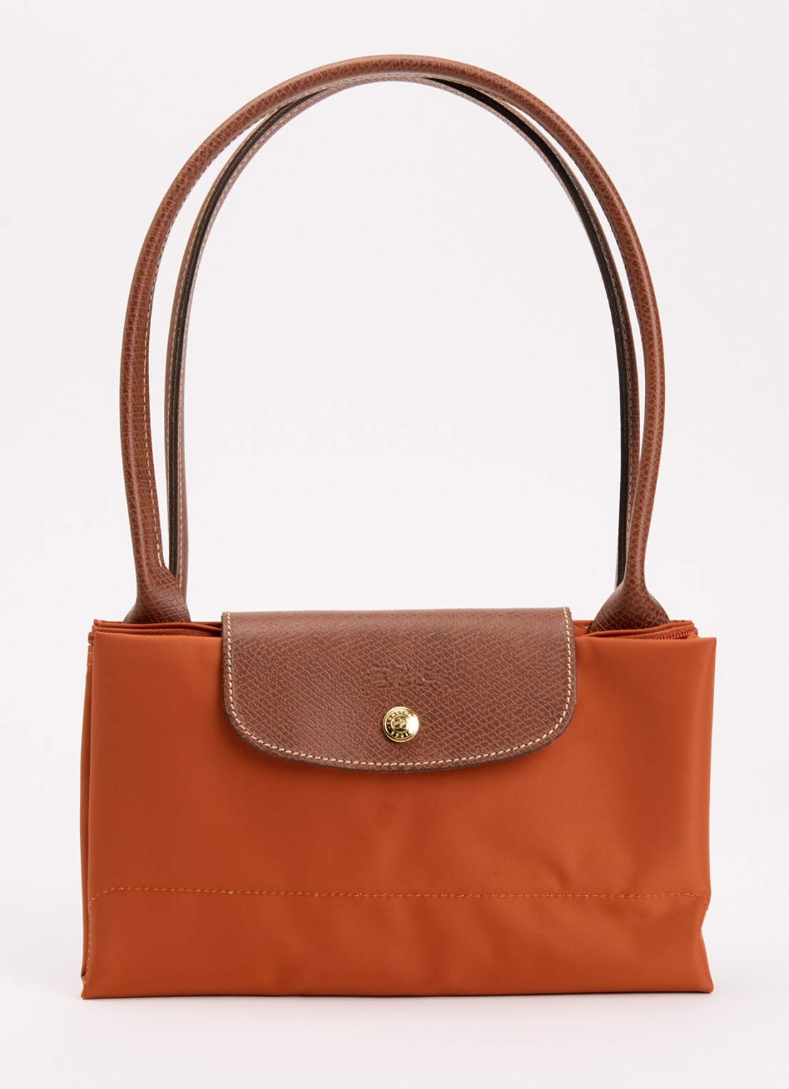Longchamp Le Pliage Original schoudertas L met leren details - detail 6 oranjebruin