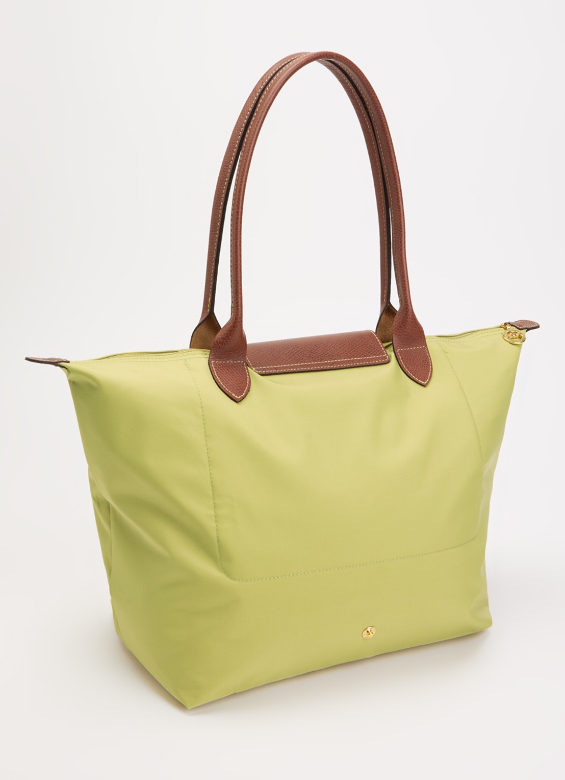 Longchamp Le Pliage Original schoudertas L met leren details - achterkant mosgroen