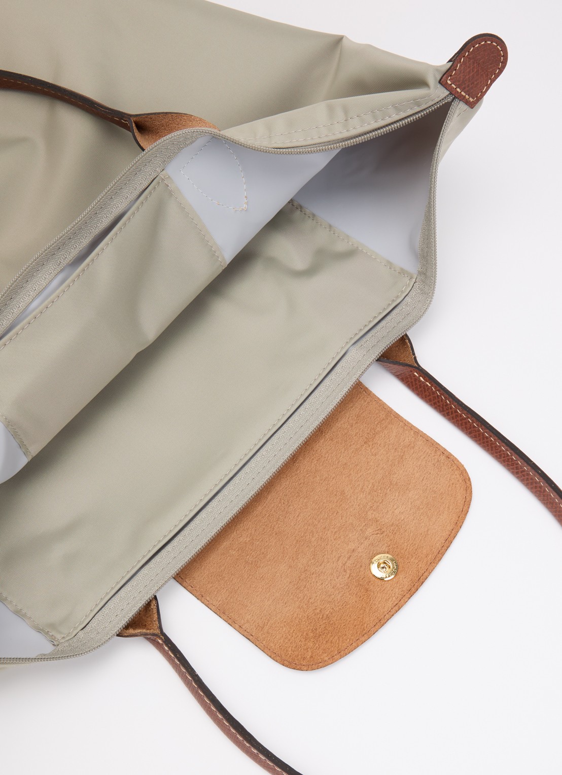Longchamp Le Pliage Original schoudertas L met leren details - detail 3 grijs