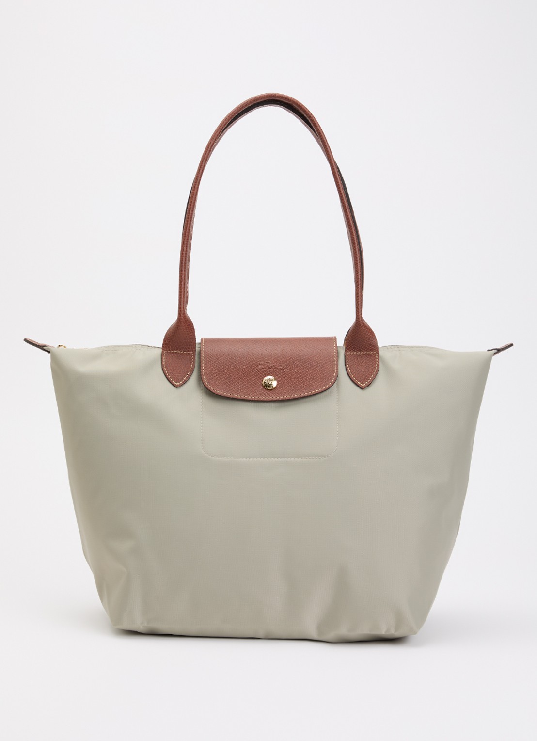 Longchamp Le Pliage Original schoudertas L met leren details - voorkant 2 grijs