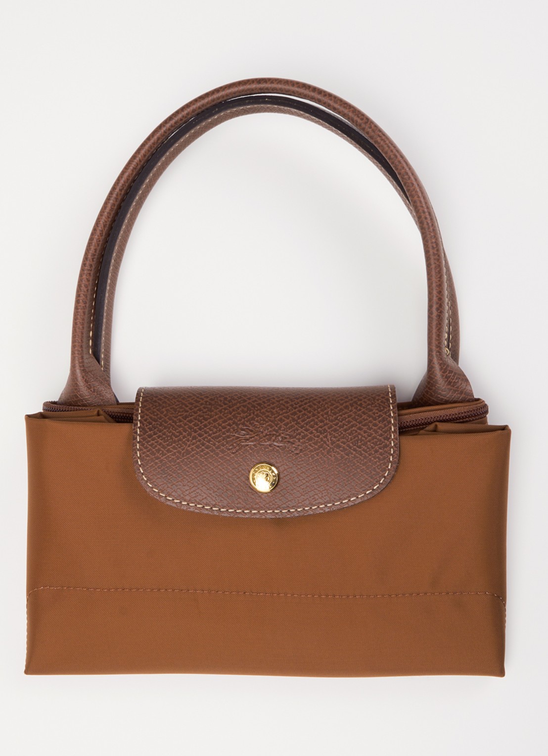 Longchamp Le Pliage Original schoudertas L met leren details - detail 3 cognac