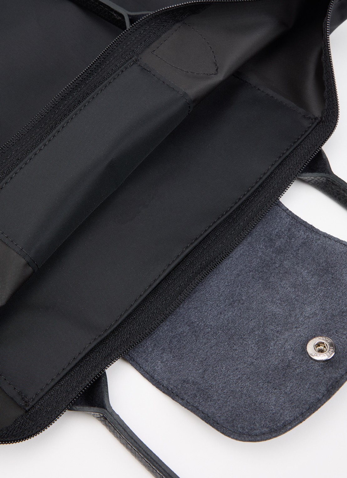 Longchamp Le Pliage Original schoudertas M met details van leer - detail zwart