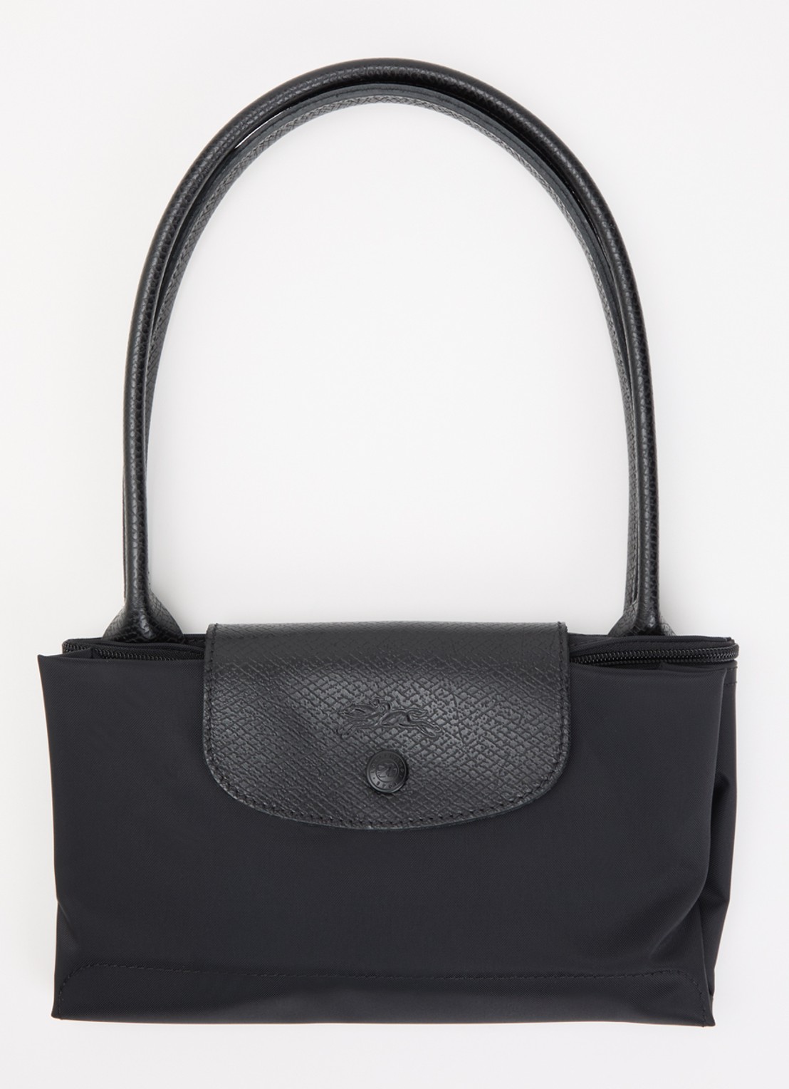 Longchamp Le Pliage Original schoudertas M met details van leer - detail 3 zwart