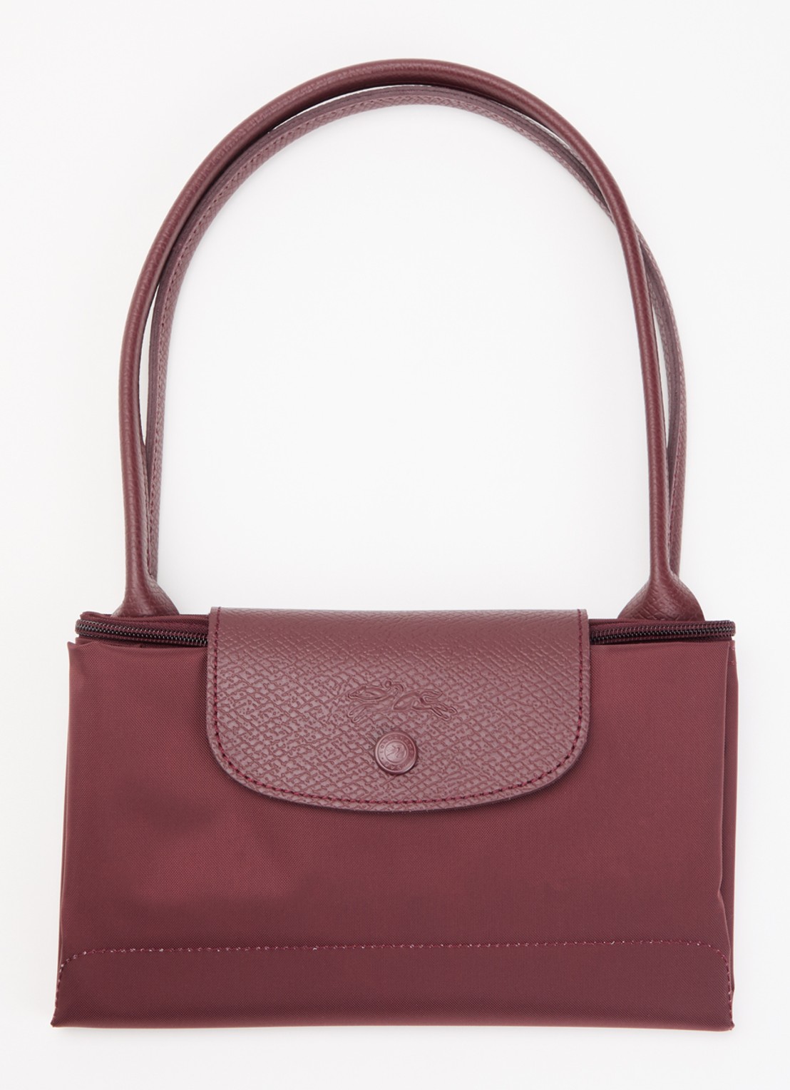 Longchamp Le Pliage Original schoudertas M met details van leer - detail 3 aubergine