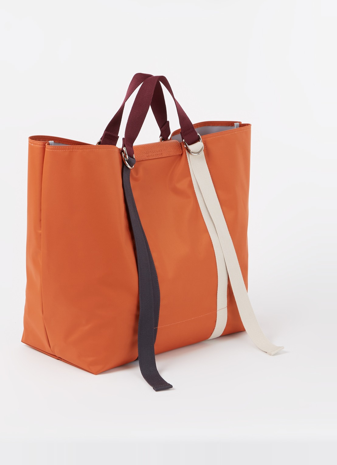 Longchamp Le Pliage Re-Play handtas XL met leren details  - achterkant orange