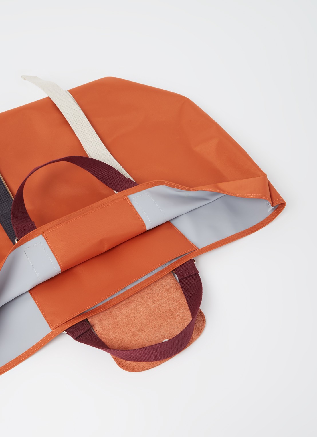 Longchamp Le Pliage Re-Play handtas XL met leren details  - detail 4 orange