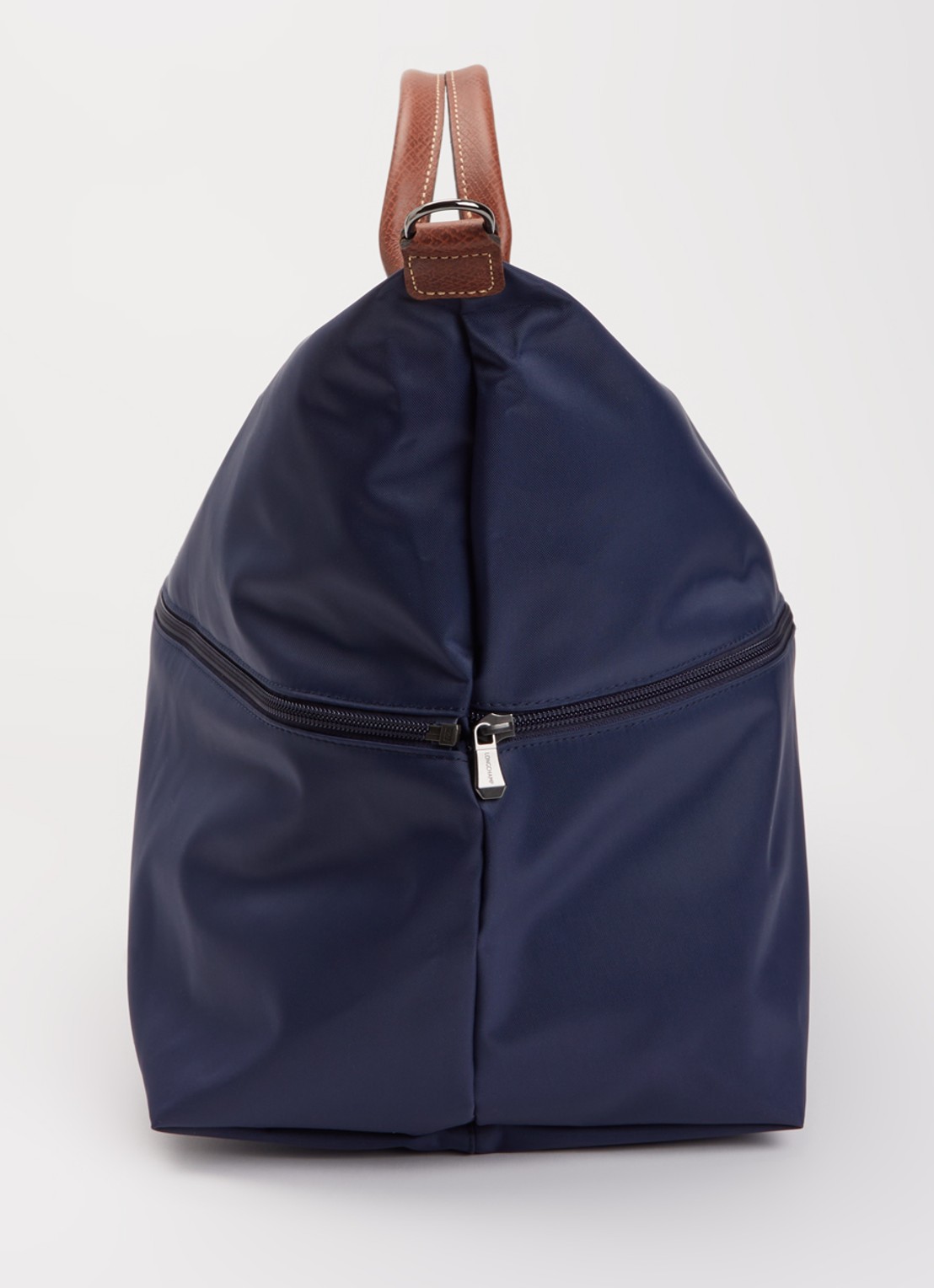 Longchamp Le Pliage reistas in maat verstelbaar met leren details - detail 3 donkerblauw