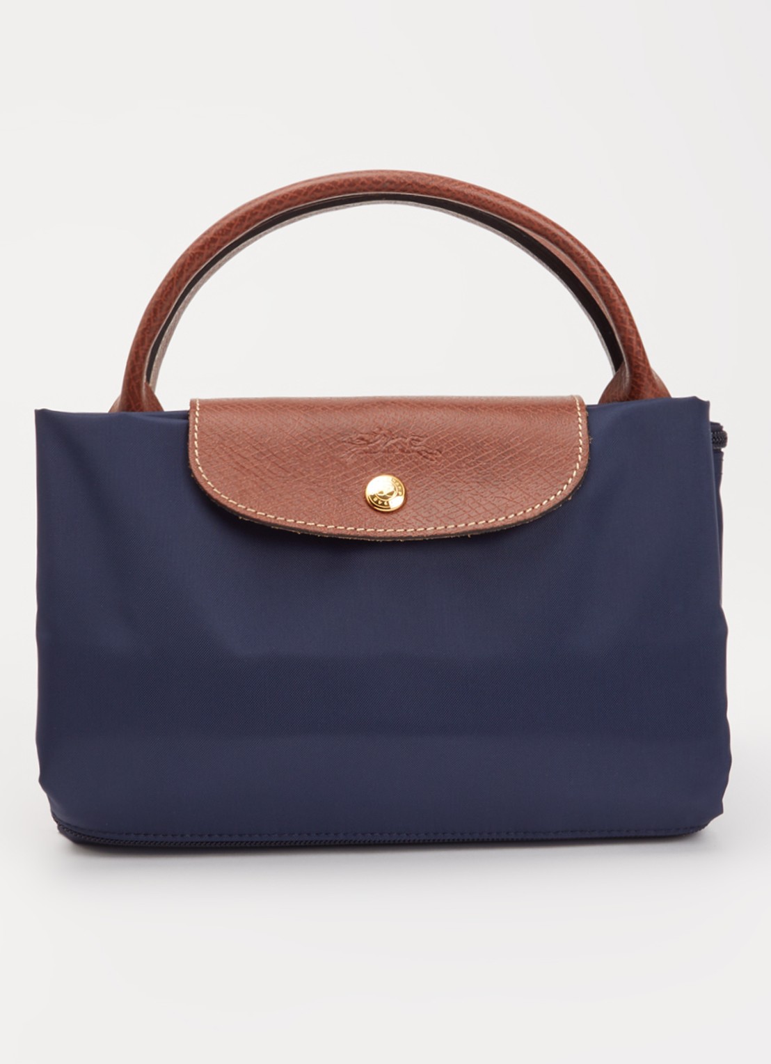 Longchamp Le Pliage reistas in maat verstelbaar met leren details - detail 4 donkerblauw