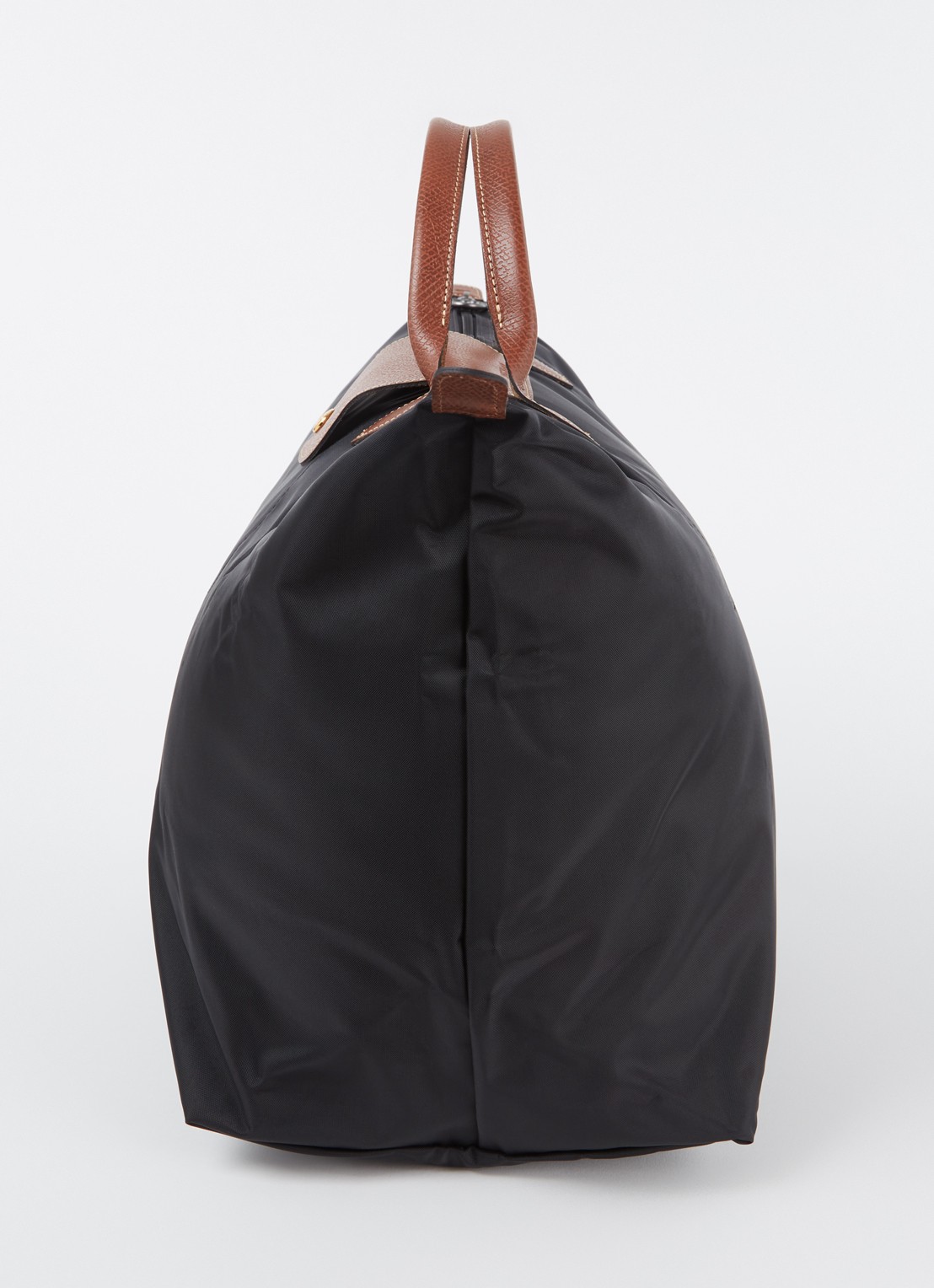 Longchamp Le Pliage reistas L met leren details - detail 2 zwart