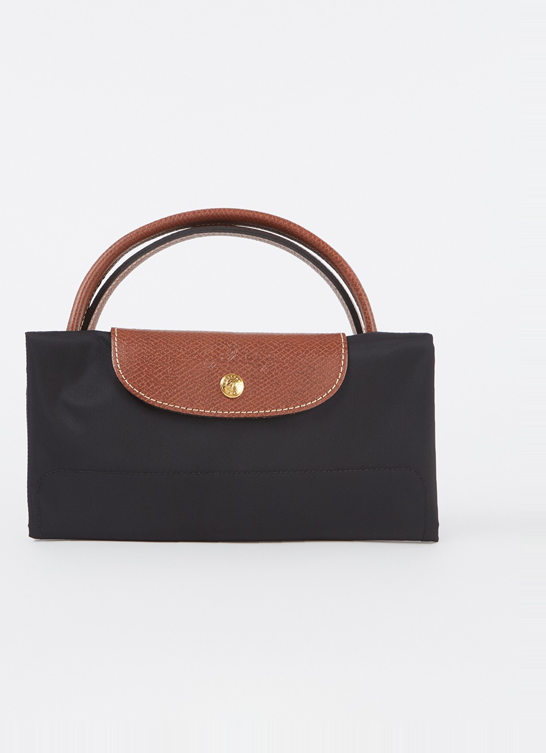 Longchamp Le Pliage reistas L met leren details - detail 3 zwart