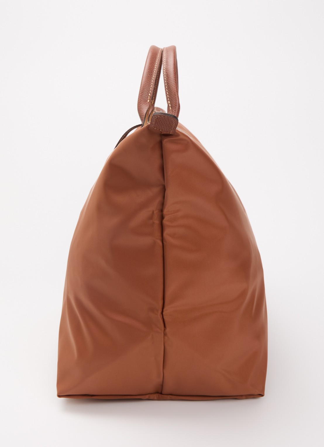 Longchamp Le Pliage reistas L met leren details - detail 3 cognac