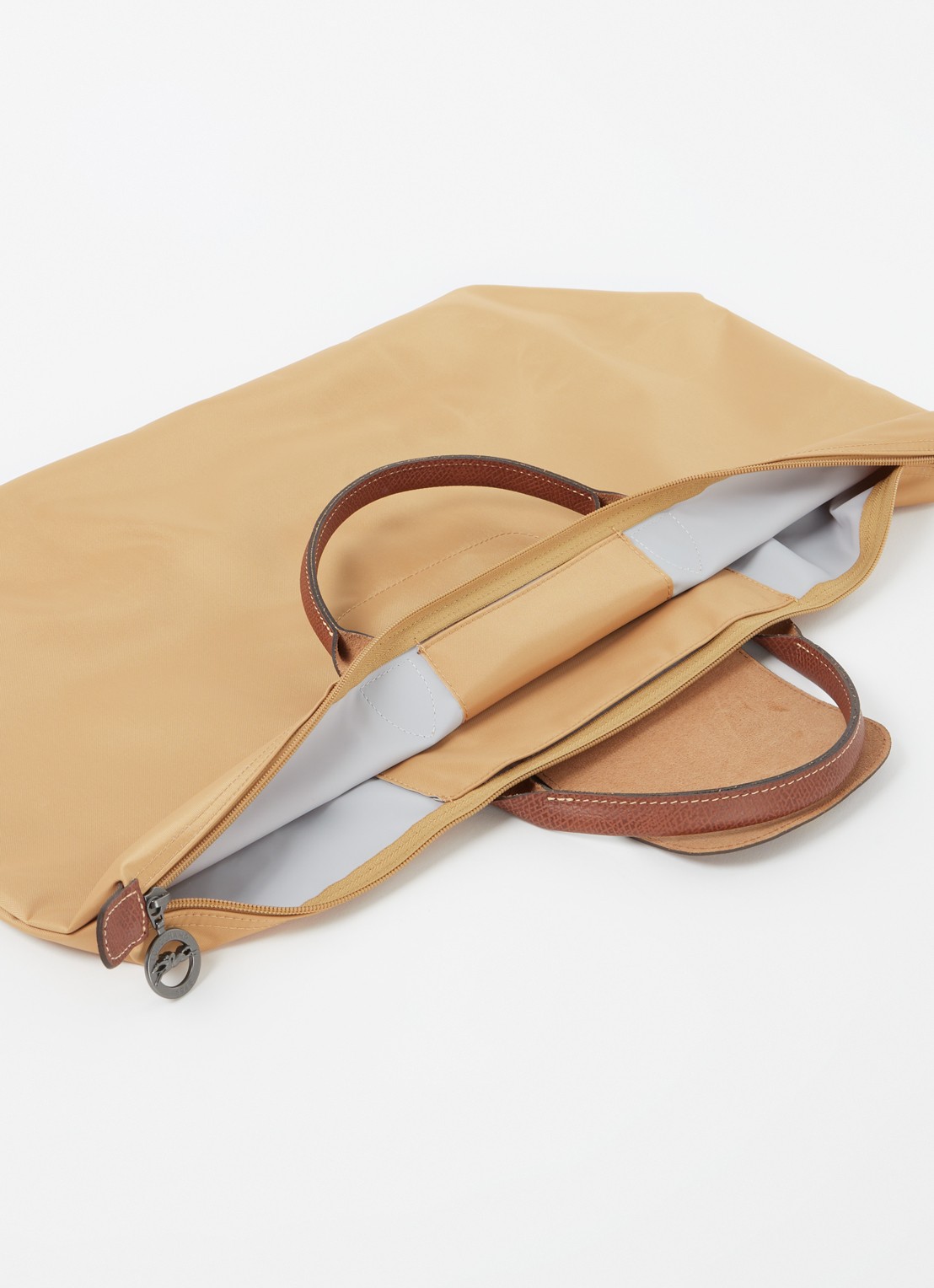 Longchamp Le Pliage reistas L met leren details - detail 4 camel