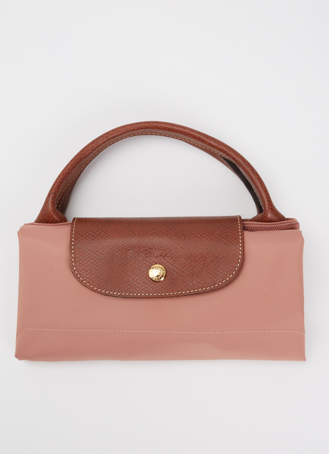 Longchamp Le Pliage reistas L met leren details - detail 6 oudroze