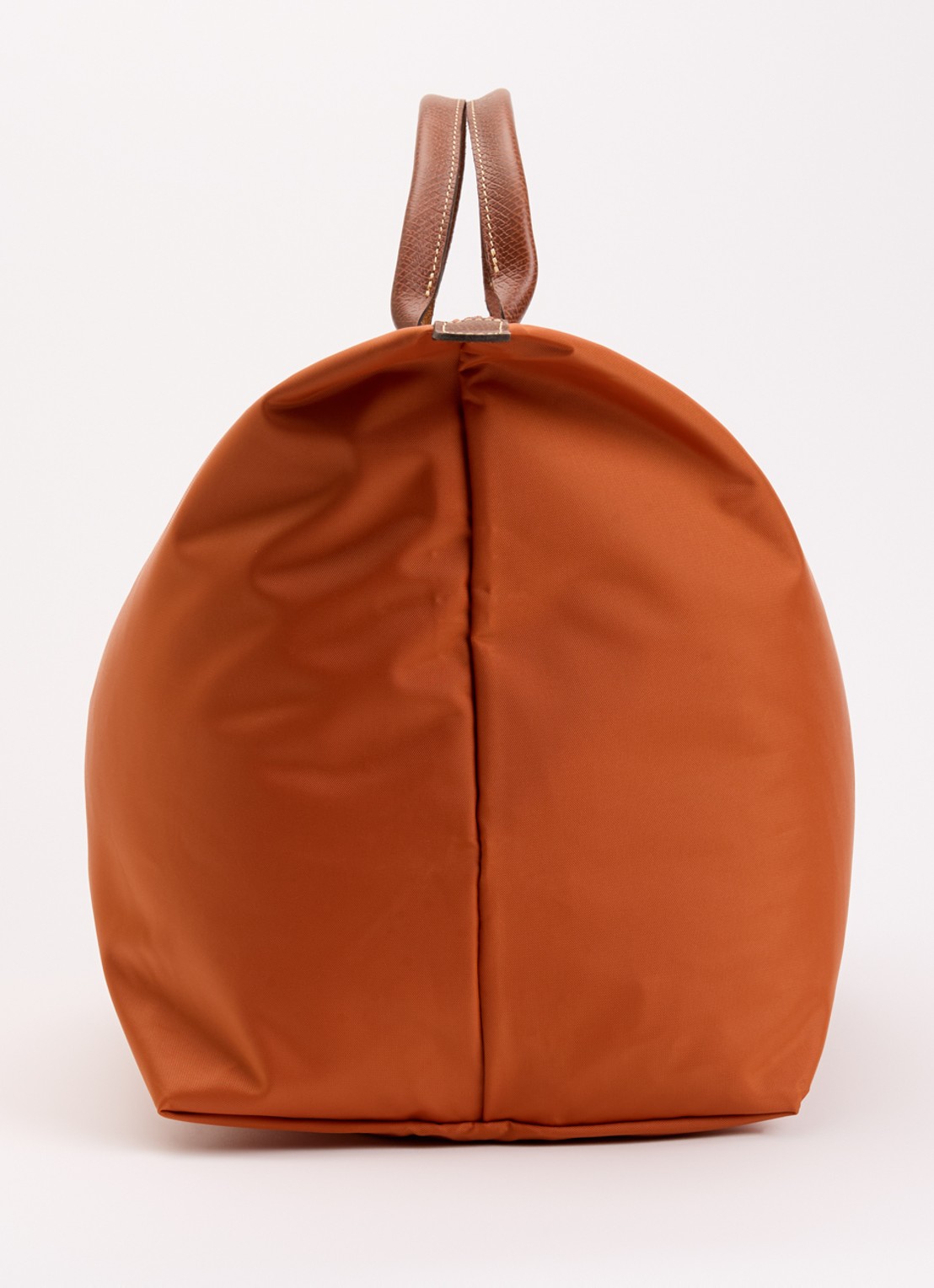 Longchamp Le Pliage reistas L met leren details - detail 5 oranjebruin