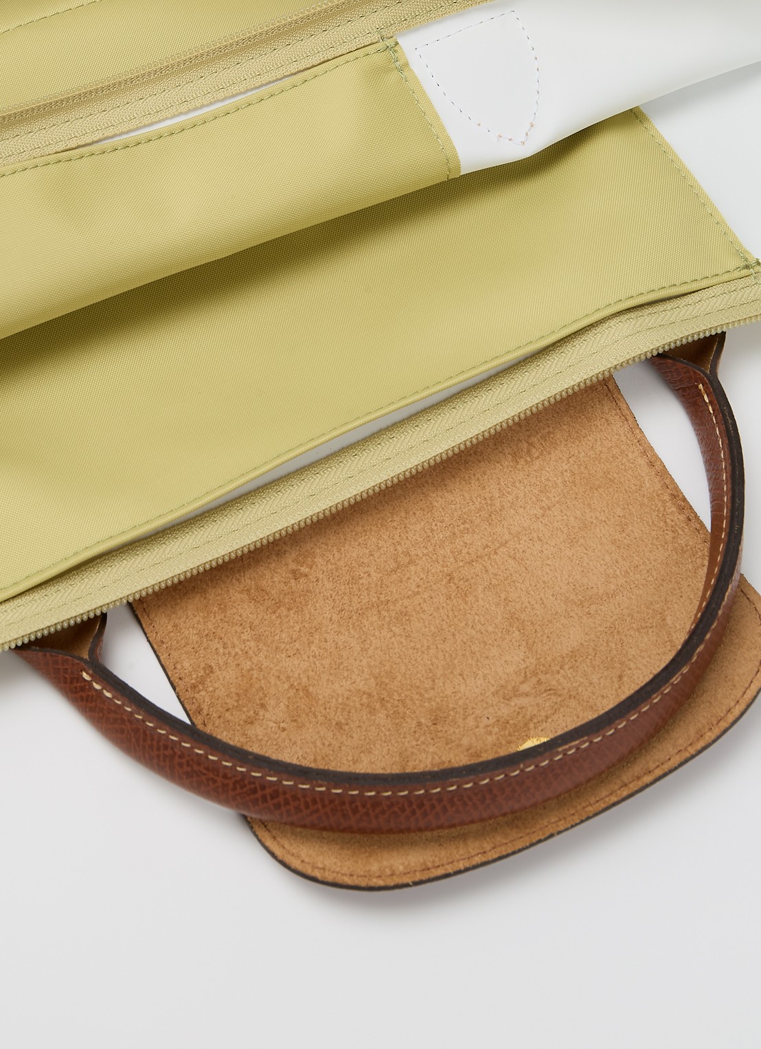 Longchamp Le Pliage reistas L met leren details - detail 4 lime
