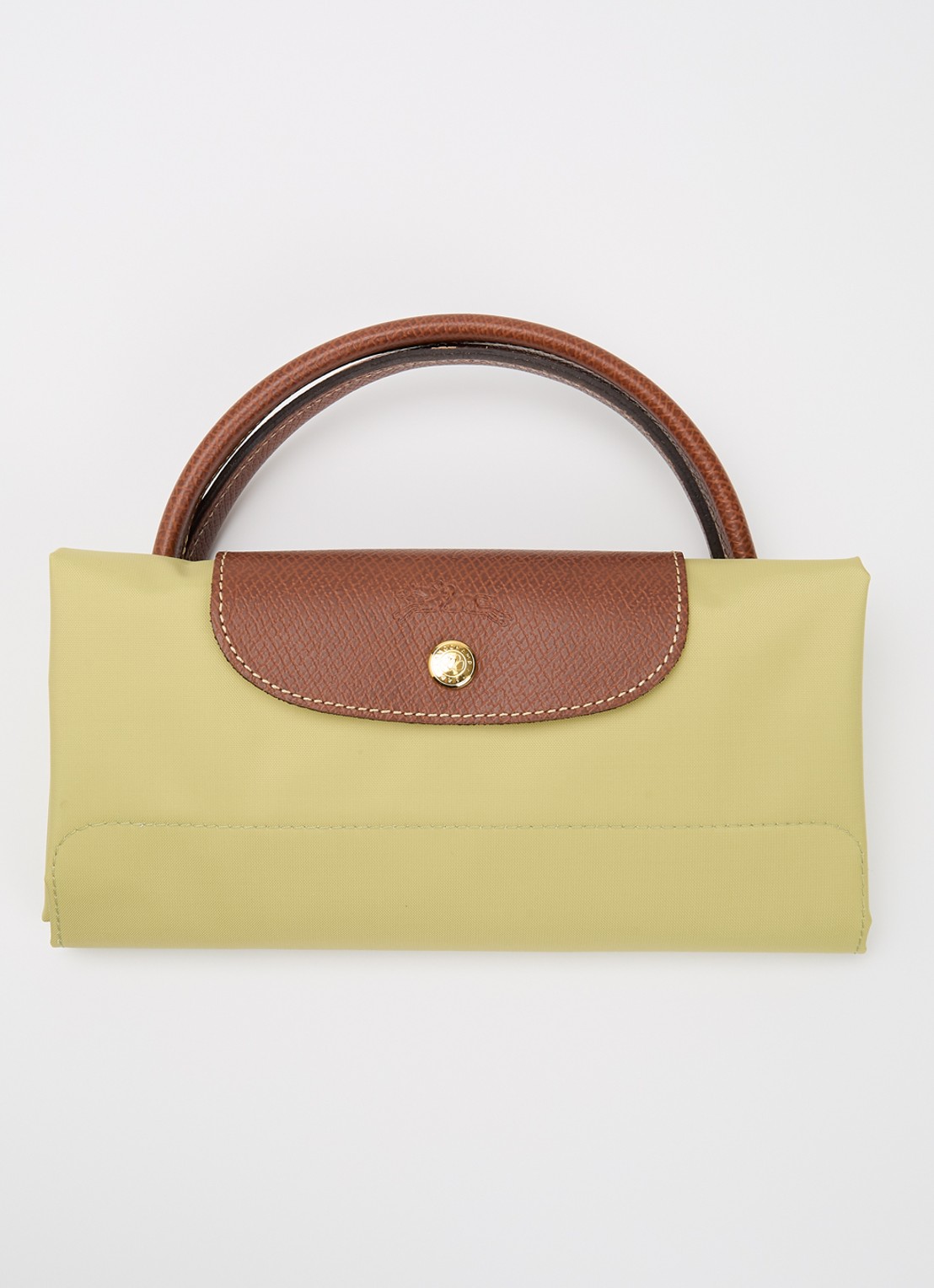 Longchamp Le Pliage reistas L met leren details - detail 6 lime