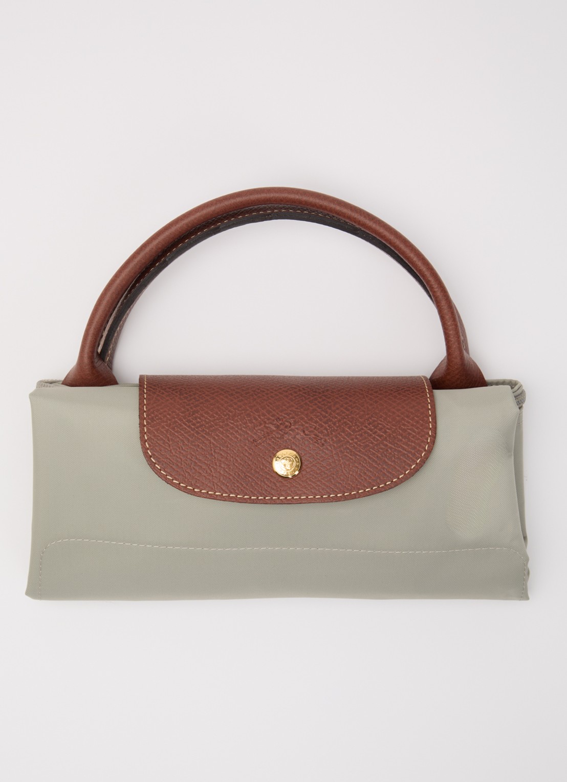 Longchamp Le Pliage reistas L met leren details - detail 5 grijs
